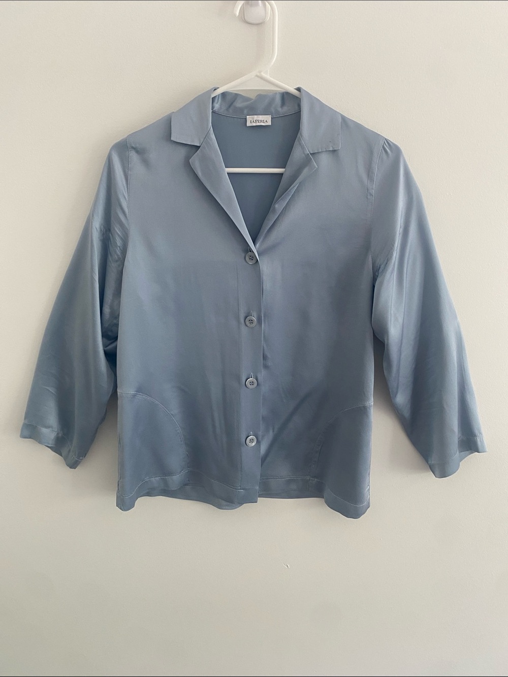 La Perla Silk PJ'S Pajama Loungewear Set Powder Blue Size XS